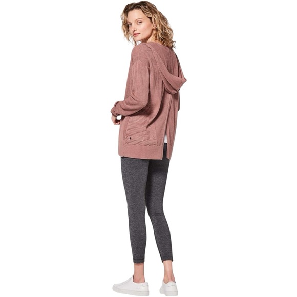 lululemon athletica Sweaters - Lululemom Women's Pink Hooded Sweater Wrap Size Medium 6 / 8 Still Movement